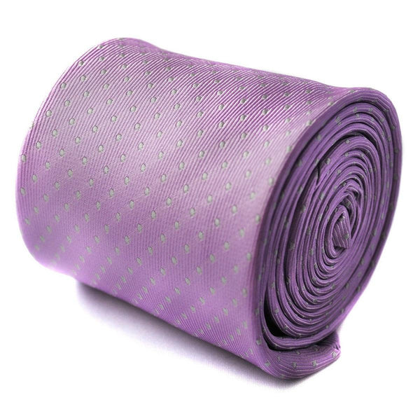 lilac with grey pin spots tie